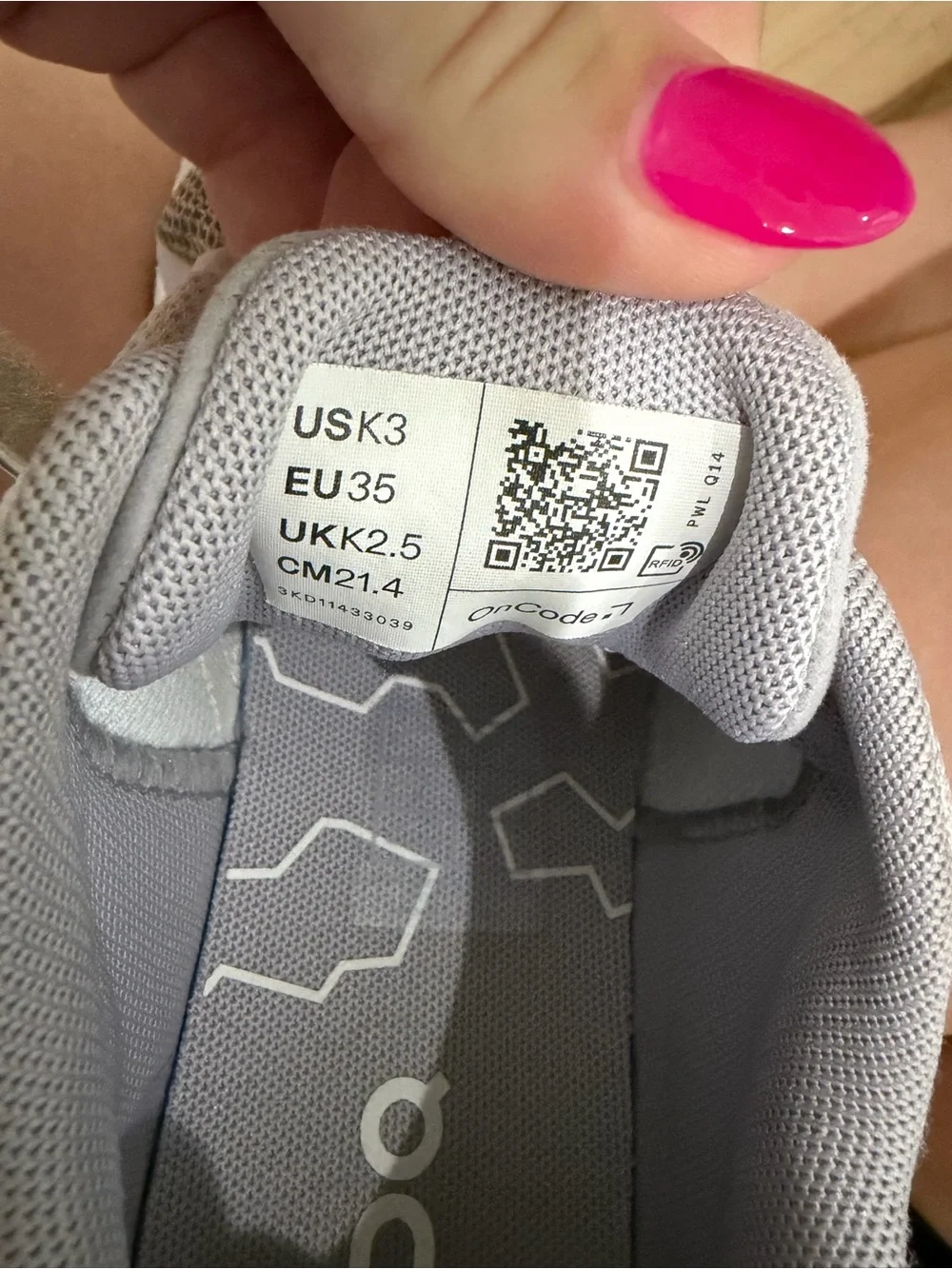 Kids Lightweight Gray and Pale Purple Athletic Sneakers with Hook-and-Loop Strap
